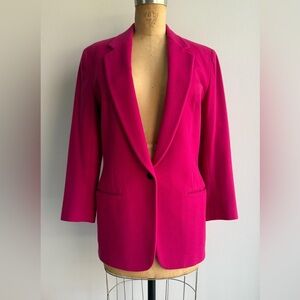 1980s vintage DKNY blazer wool cashmere blend hot pink fuchsia size 14